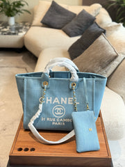 Chanel 2025 Denim Beach Bag â€“ Chic & Spacious Travel Tote