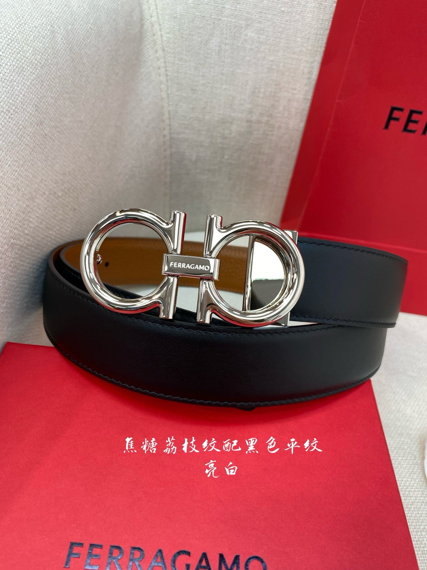 High-End Double-Sided Men's Cowhide Belt - Customizable & Stylish