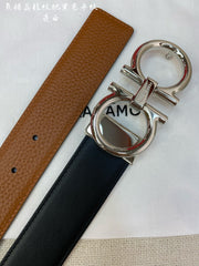 High-End Double-Sided Men's Cowhide Belt - Customizable & Stylish