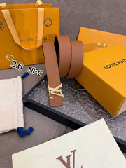 Reversible LV Initiales Belt - Monogram Canvas & Grained Calf Leather