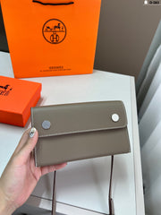 Elegant Cowhide Travel Nap Wallet - D-383