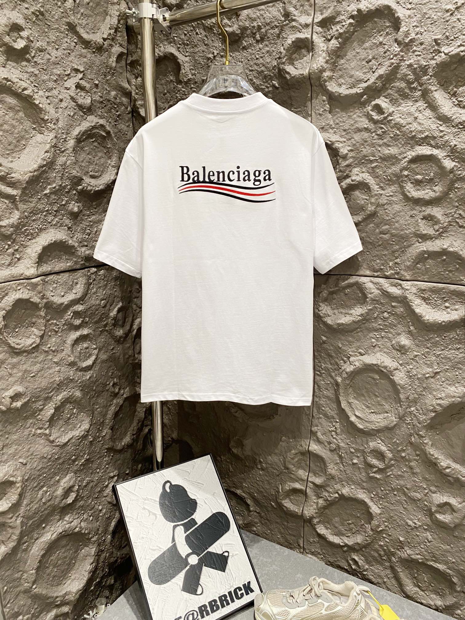 Premium Balenciaga 2024 SS Classic Coke Wave Embroidered T-Shirt