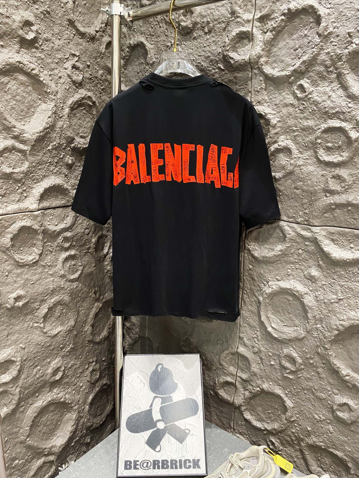 Balenciaga Paris Distressed Cotton T-Shirt - Unisex