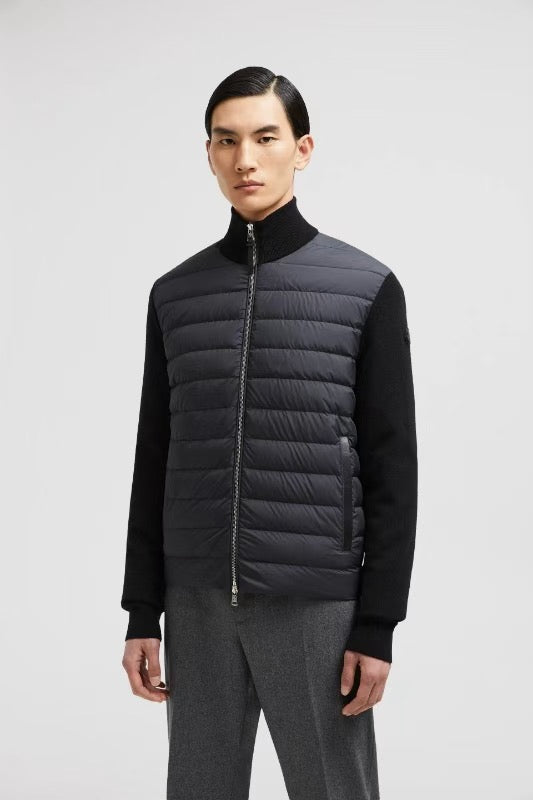Moncler-Inspired Wool Knitted Splicing Jacket - Stylish Winter Essential