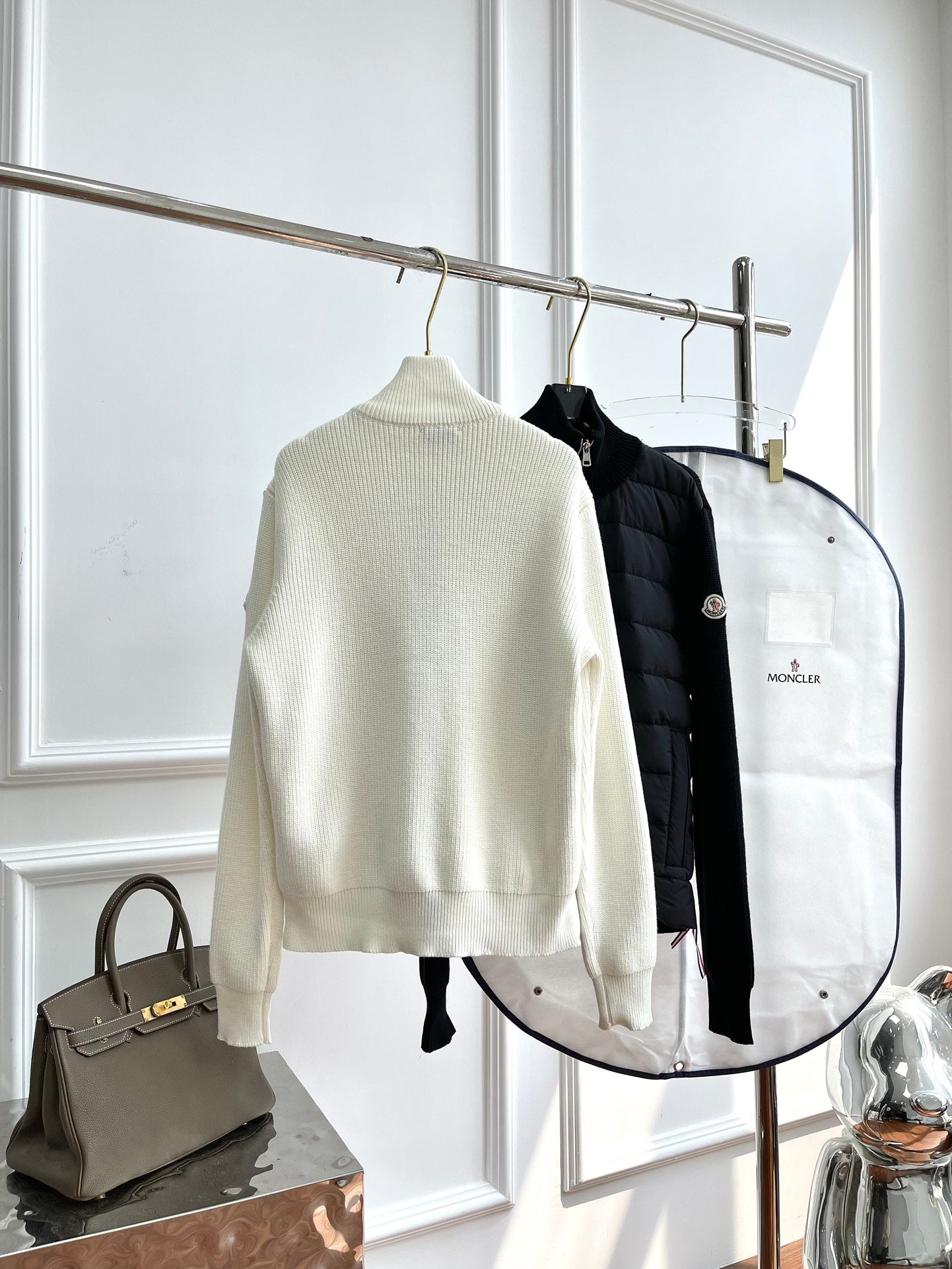 Stylish Men's Knitted Down Jacket - Moncler-Inspired Goose Down Jacket