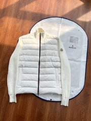 Men's Moncler Striped Goose Down Jacket â€“ Knitted Stand Collar