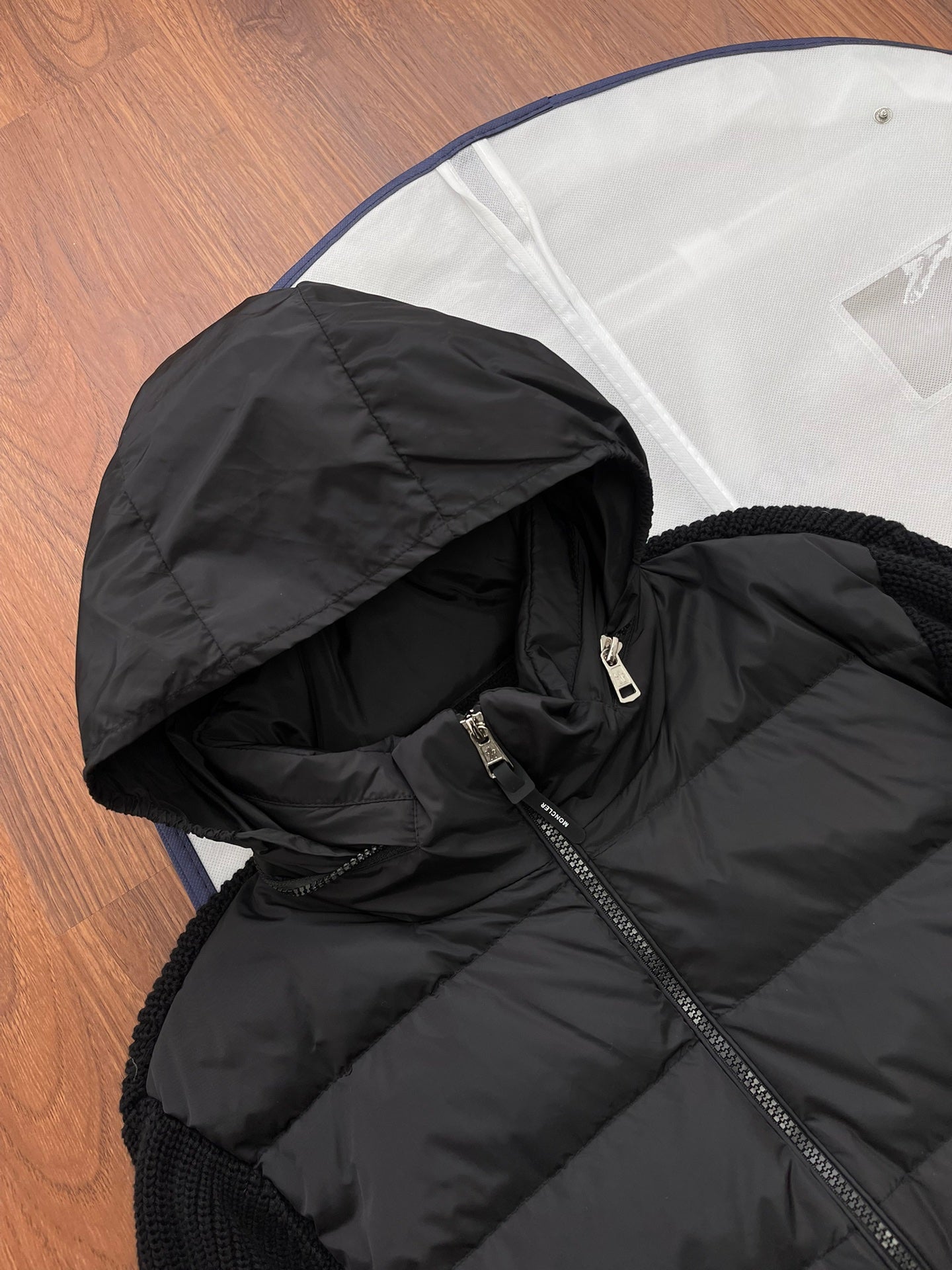 Moncler Down Jacket with Hidden Hood - Stylish Fall and Winter Essential