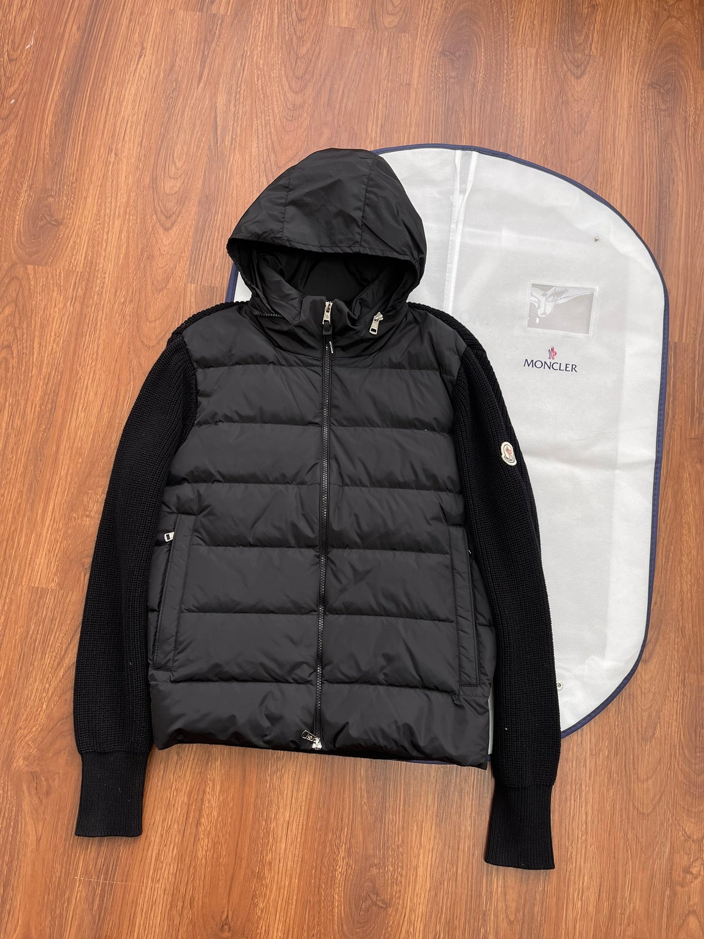 Moncler Down Jacket with Hidden Hood - Stylish Fall and Winter Essential