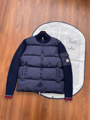 ** Stylish Moncler-Inspired Knitted Down Jacket with Stand Collar

**