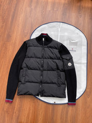 Moncler-Inspired Down Jacket with High Neck and Snap-Button Pockets