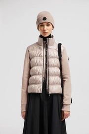 Moncler Pleated Bubble Knitted Stand-Up Collar Down Jacket