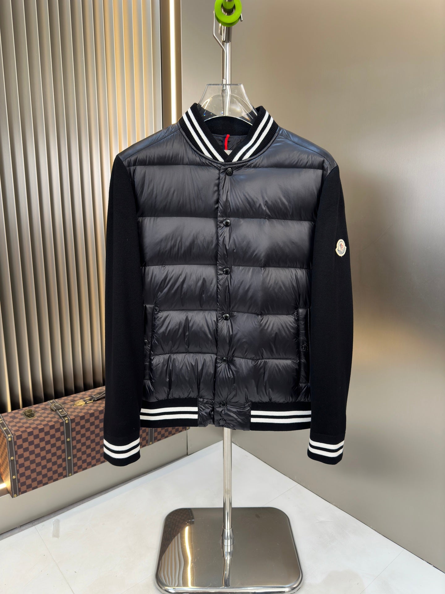 Moncler Knitted Splicing Down Jacket - Unisex Baseball Style