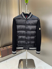 Moncler Knitted Splicing Down Jacket - Unisex Baseball Style