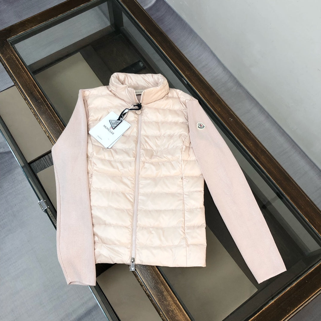 Moncler High-Quality Wool-Knitted Spliced Down Jacket with Hidden Hood