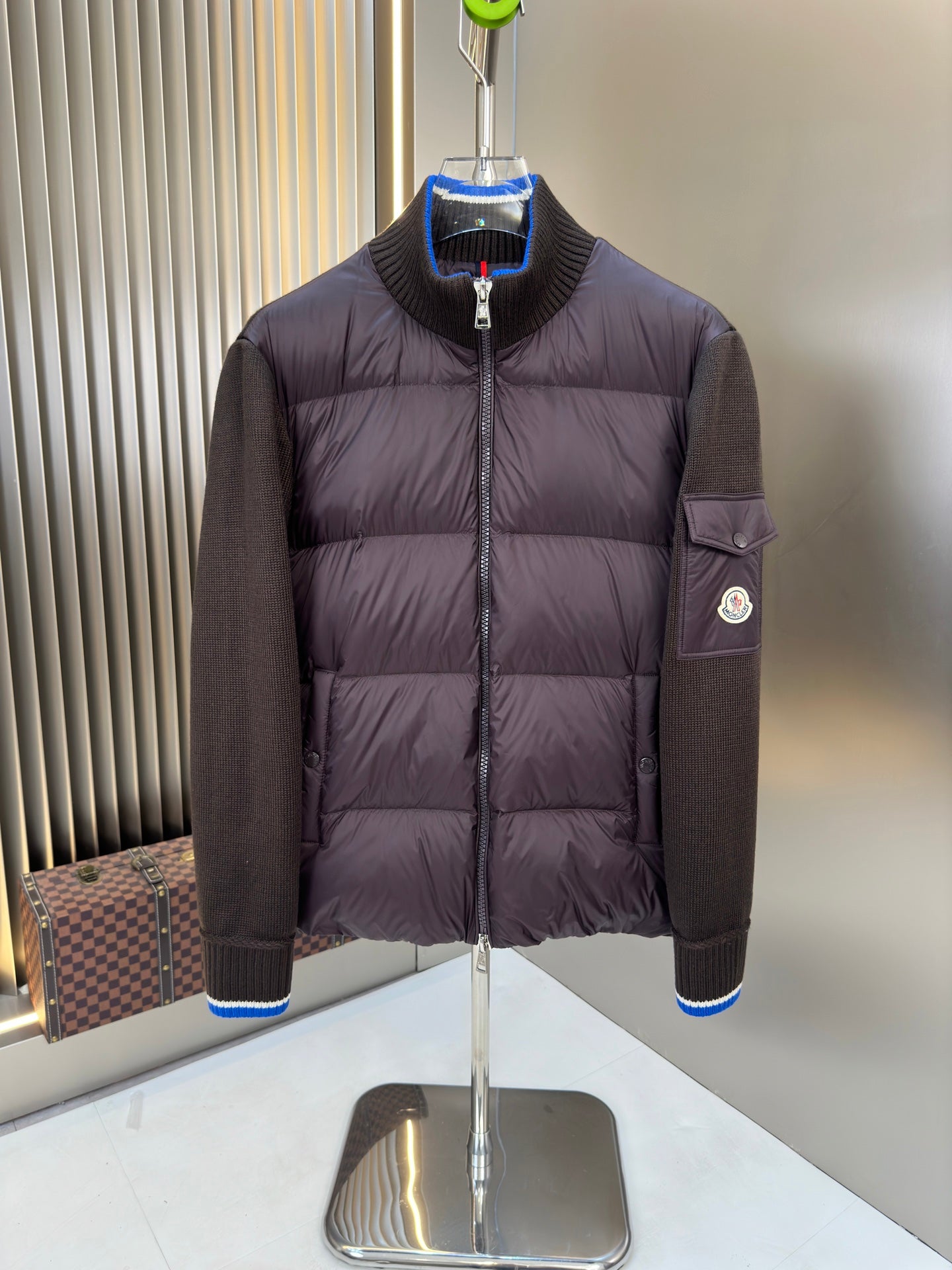 Moncler Wool Knitted Patchwork Down Jacket - Sizes M to XXXL