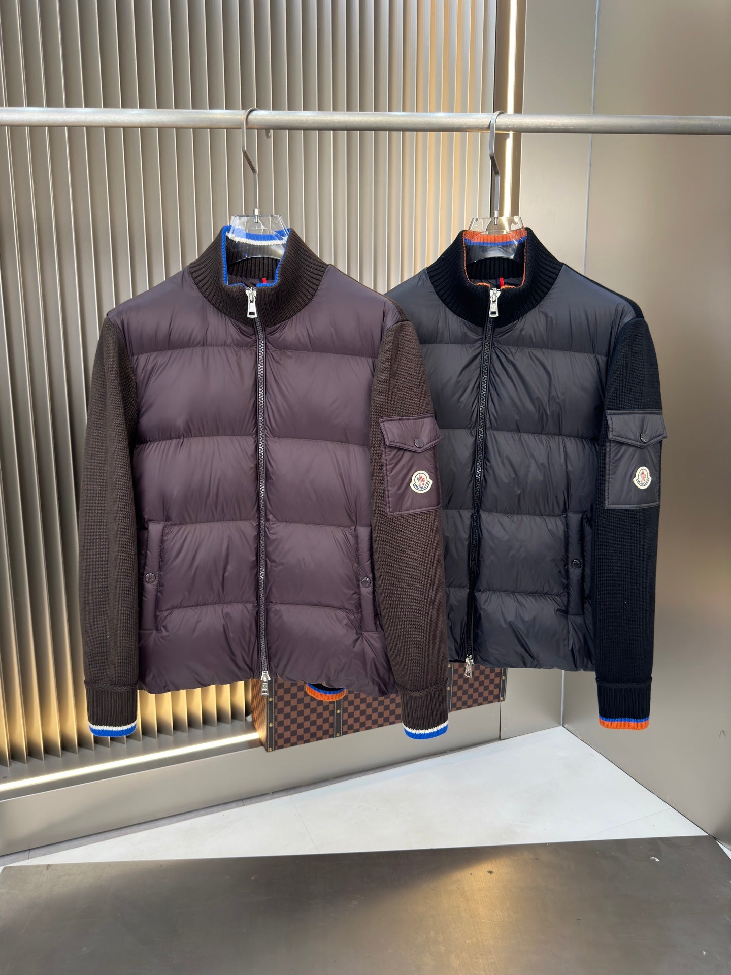 Moncler Wool Knitted Patchwork Down Jacket - Sizes M to XXXL