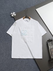 LOEWE/Luo Yiwei Color Block Embroidered Short-Sleeve T-Shirt