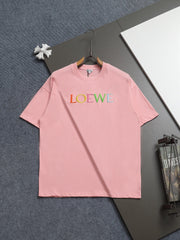 LOEWE Luo Yiwei Embroidered Round Neck Short-Sleeved T-Shirt