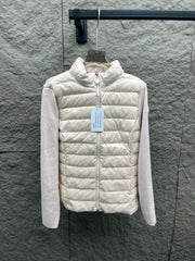Moncler Spliced Wool Knitted Sleeves Down Jacket - Early Autumn Collection