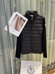 ** Moncler High-Performance Wool Knit Splicing Down Hooded Jacket

**