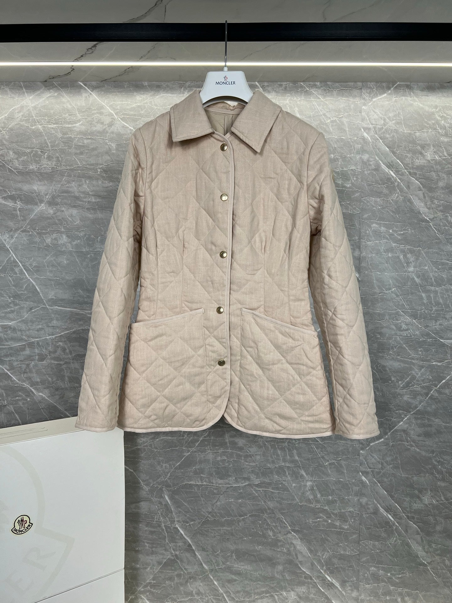 Moncler Uzes Women's Diamond Quilted Cotton Coat