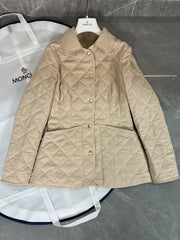 Moncler Uzes Women's Slim Diamond Quilted Cotton Coat