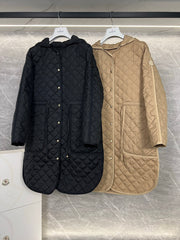 Women's Diamond Quilted Down Jacket with Drawstring Waist - Moncler Inspired