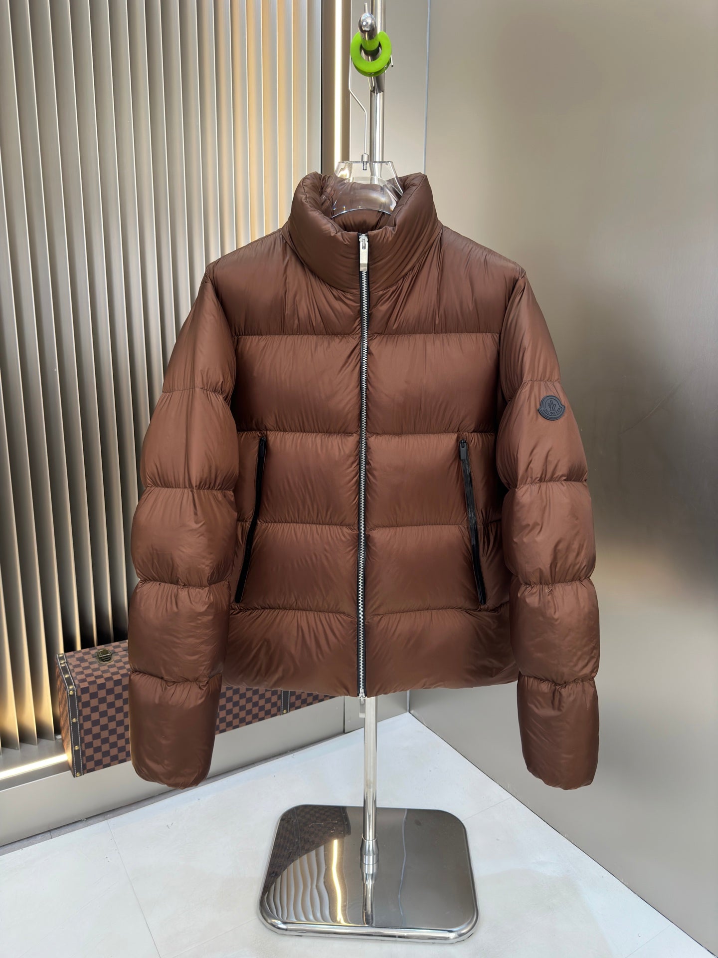 Unisex Moncler Black Label Stand Collar Down Jacket