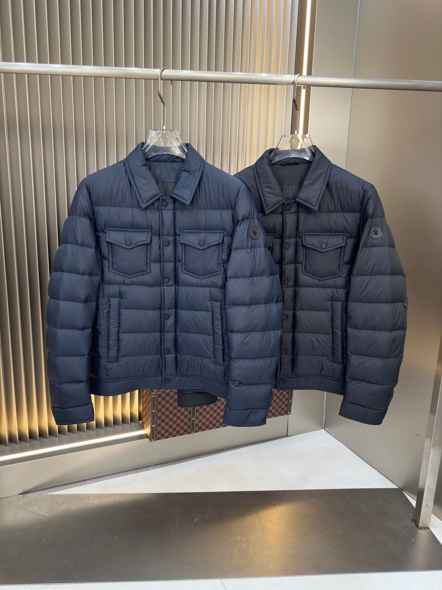 Moncler-Inspired Unisex Lapel Down Jacket with Double Chest Pockets