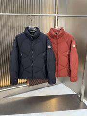 Moncler Irregular Geometric Down Jacket for Men with Masked Stand Collar