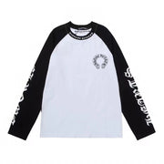Chrome Hearts Black and White Raglan Long Sleeve T-Shirt