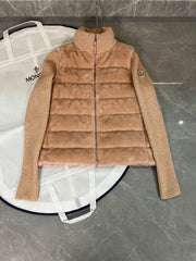 Moncler Mouth 25 Teddy Furry Splicing Down Jacket â€“ Off-White, Pink, Gray