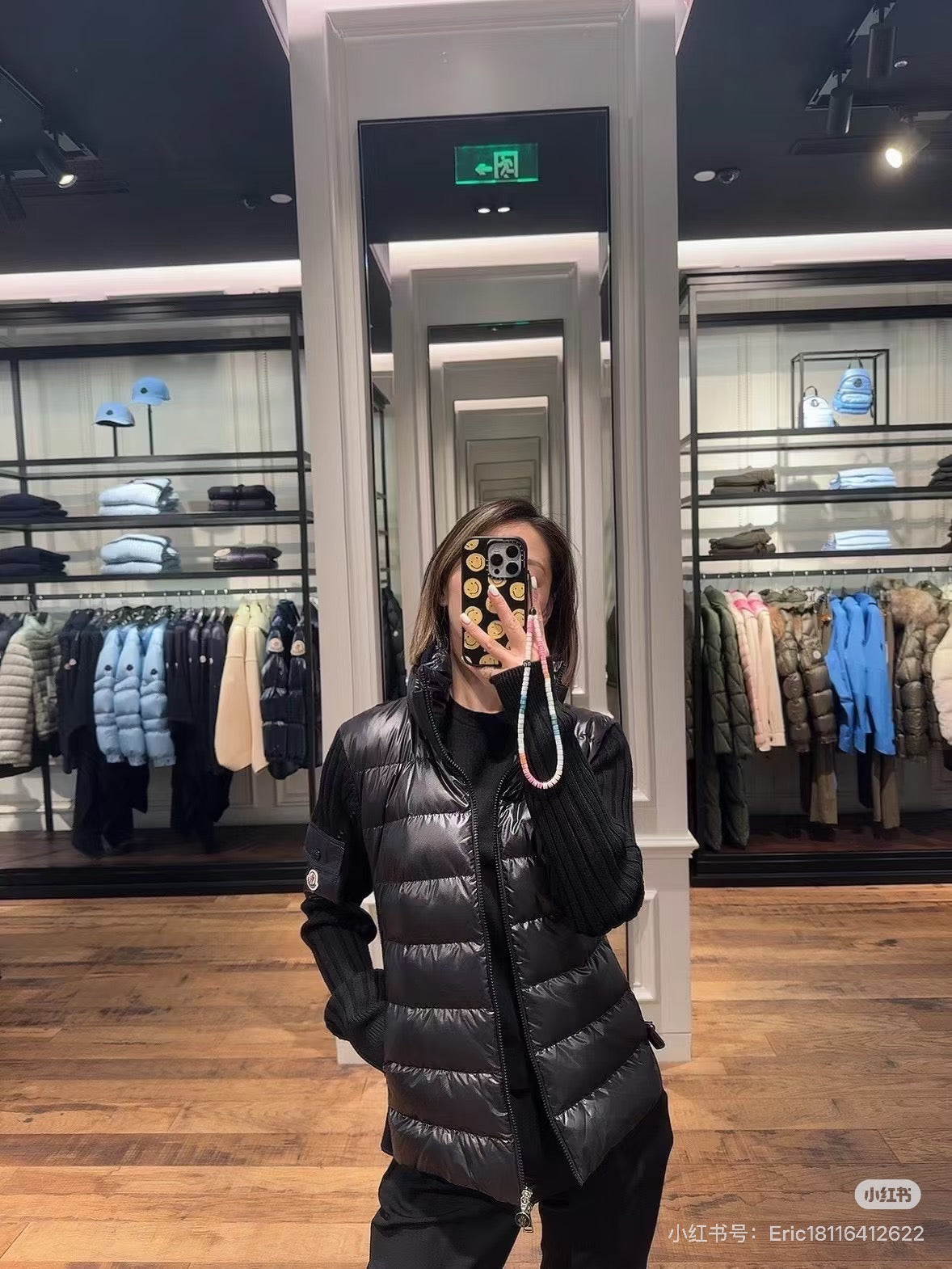 Women's Moncler Spliced Hooded Down Jacket - Windproof & Warm