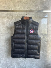 Crofton Men's Down Vest Jacket - Black with Red Label