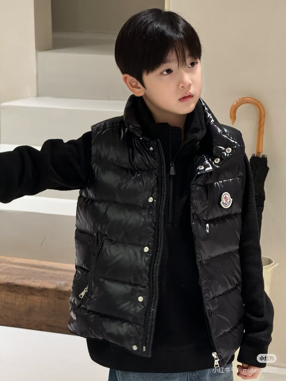 Moncler Tibb Children's Stand-Up Collar Down Vest - Winter Jacket