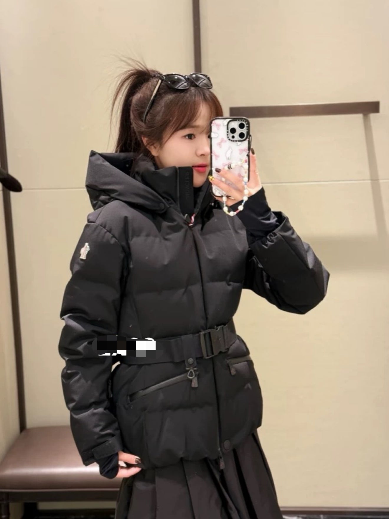 Authentic MONCLER Women's TOLIMA Down Ski Suit - Black & Off-White