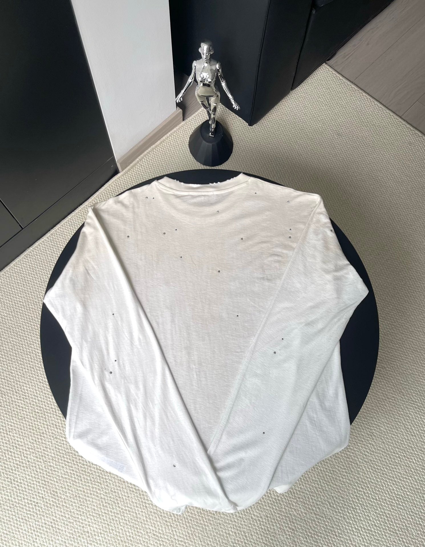 Acne Studios Limited Edition Distressed Rhinestone Long Sleeve Tee