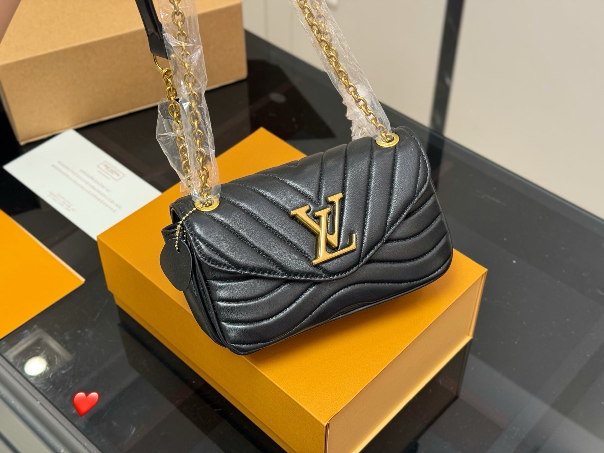 LV Newwave Folding Chain Bag with Box and Airplane Case