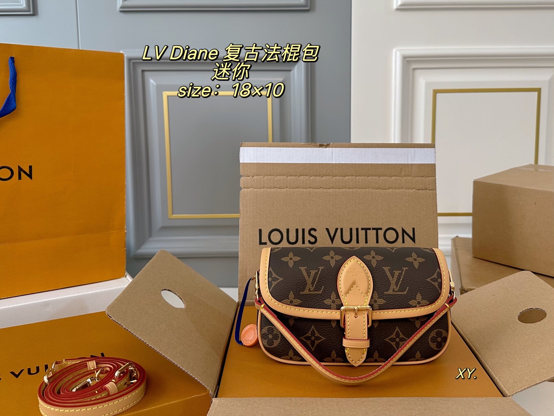LV Louis Vuitton Diane Mini Retro Baguette Bag