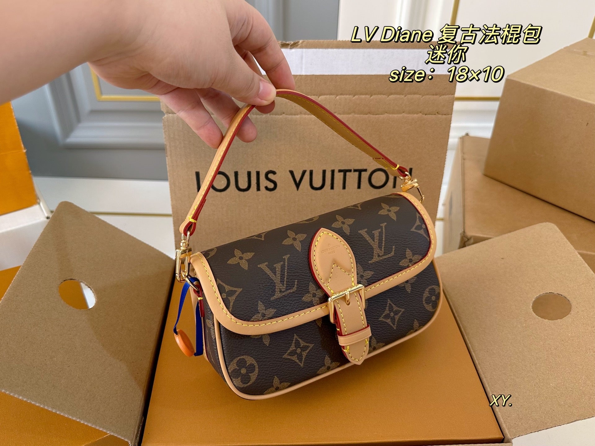 LV Louis Vuitton Diane Mini Retro Baguette Bag