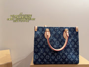 Louis Vuitton On-The-Go Denim Tote Bag - Size 32x26