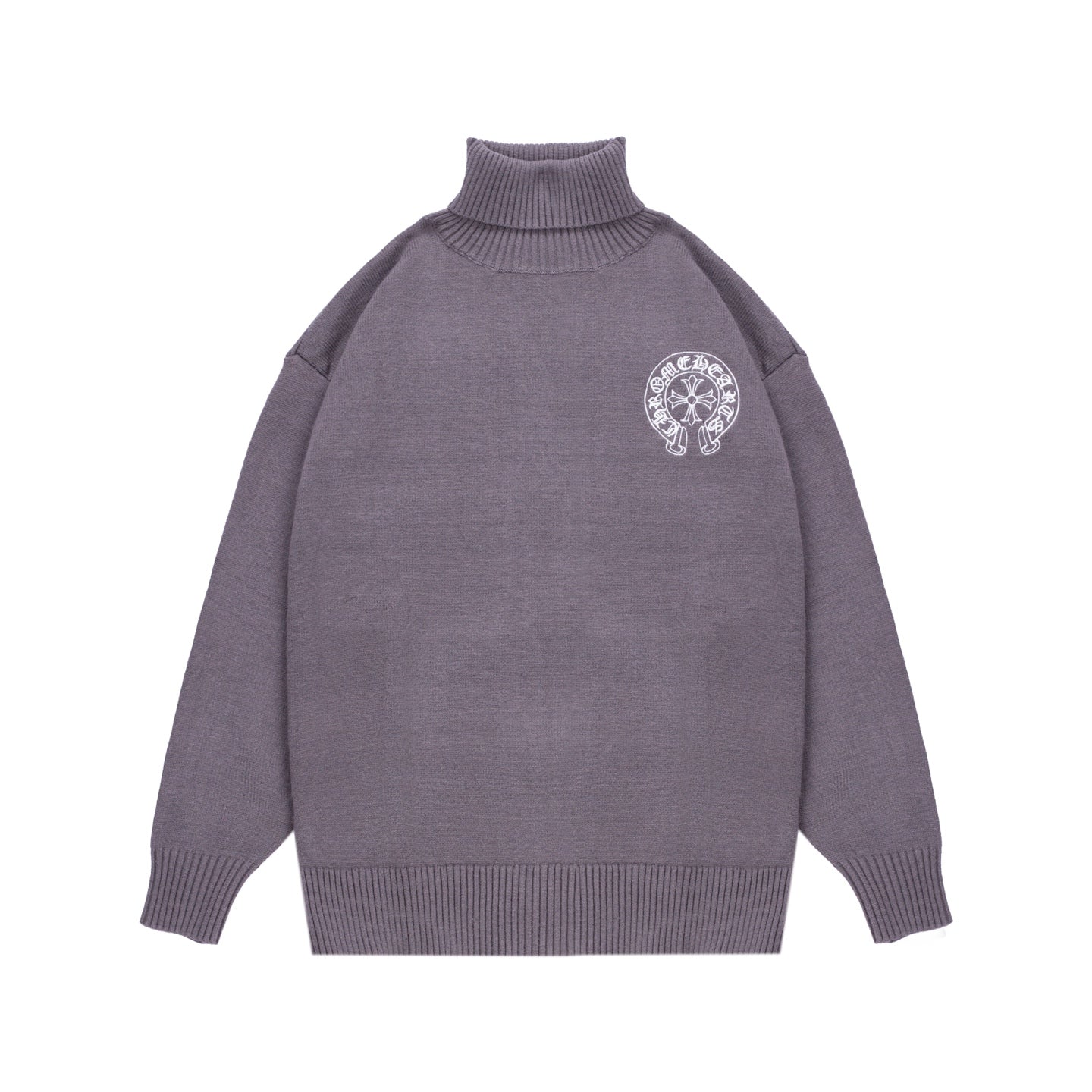 Mercerized Cotton Turtleneck Sweater - TBG L025 in Black Gray