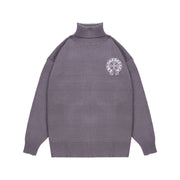 Mercerized Cotton Turtleneck Sweater - TBG L025 in Black Gray