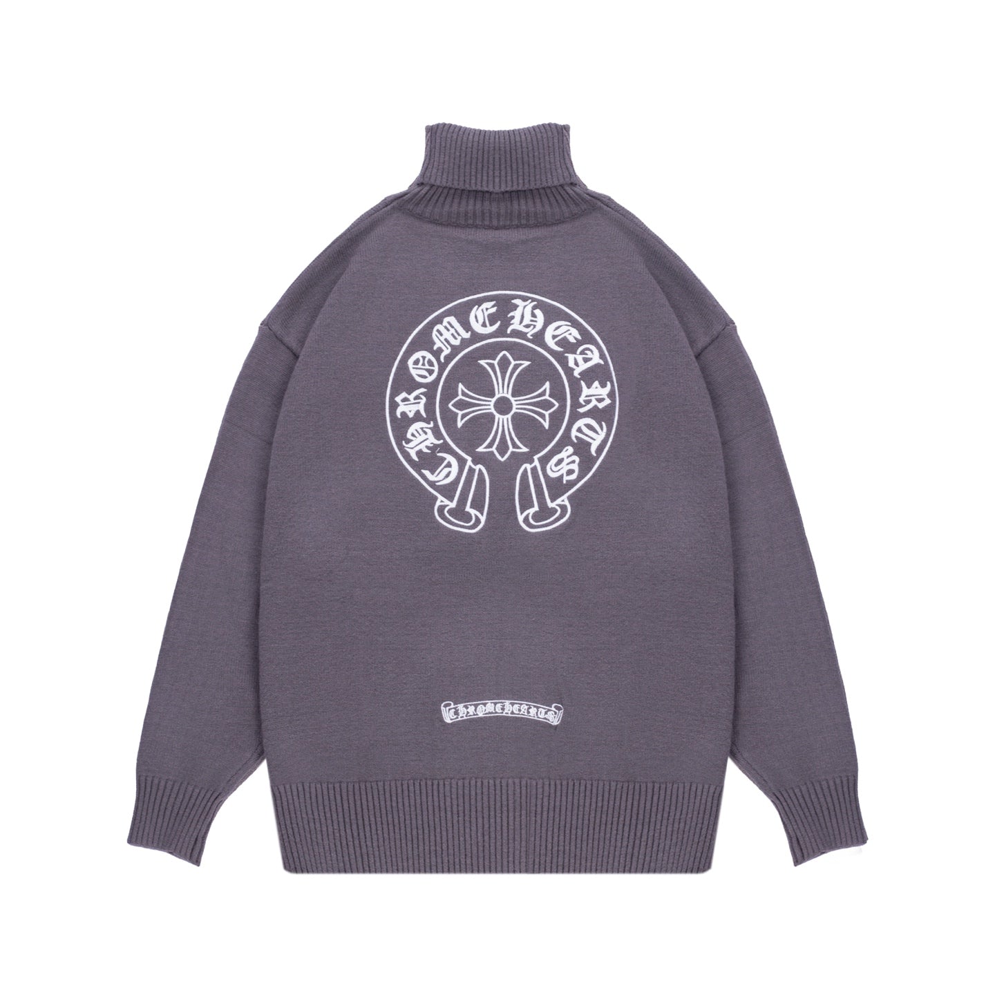 Mercerized Cotton Turtleneck Sweater - TBG L025 in Black Gray