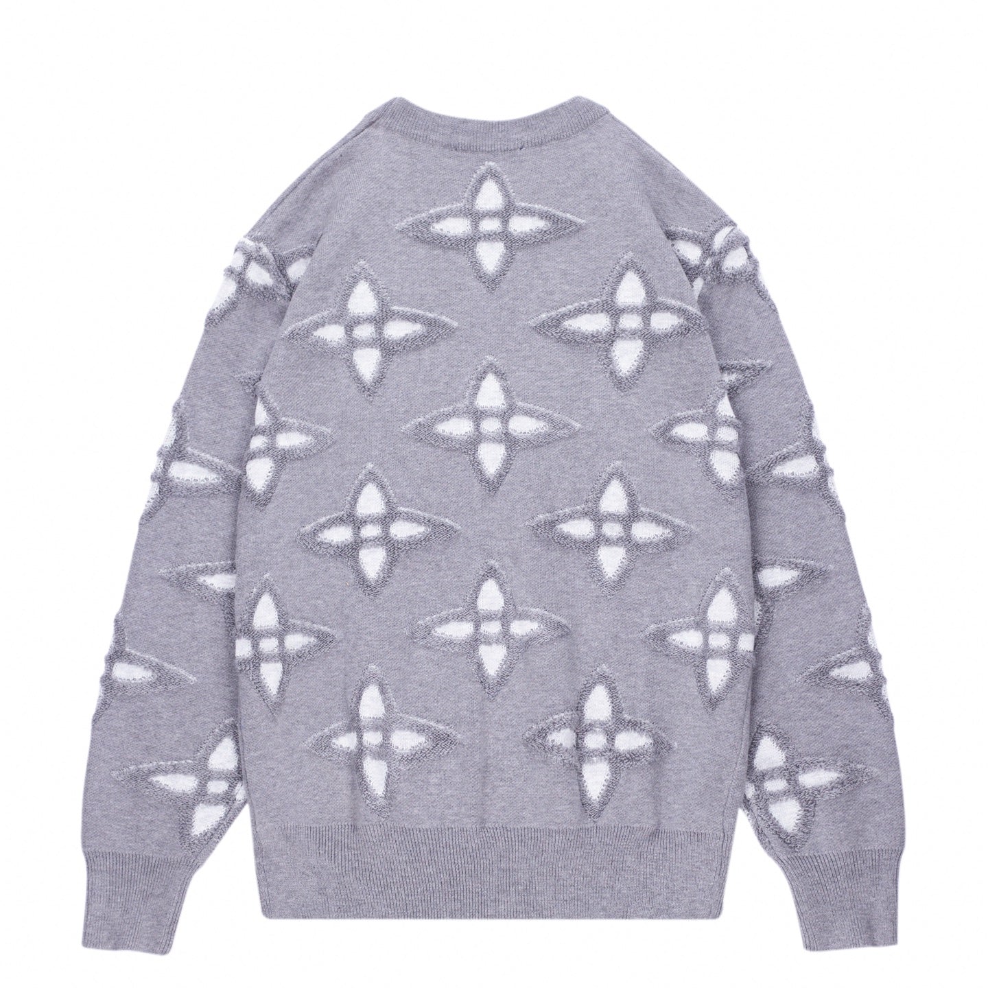 LV 2025SS Woven Jacquard Sweater - Pure Cotton, Unisex Luxury