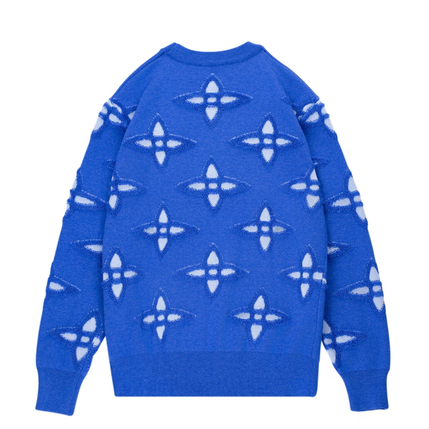 Luxury Jacquard Sweater â€“ TBG9901 in Blue & Gray