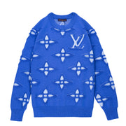 Luxury Jacquard Sweater â€“ TBG9901 in Blue & Gray