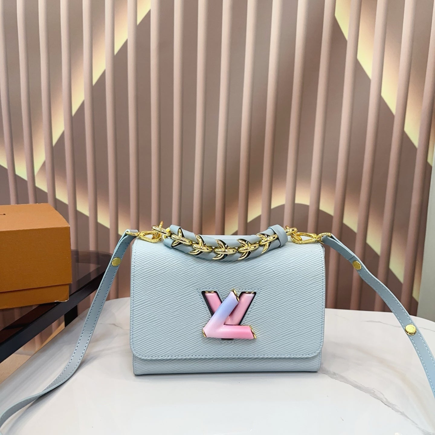 LV Twist Braided Chain Crossbody Bag - Fresh Design with Folding Box