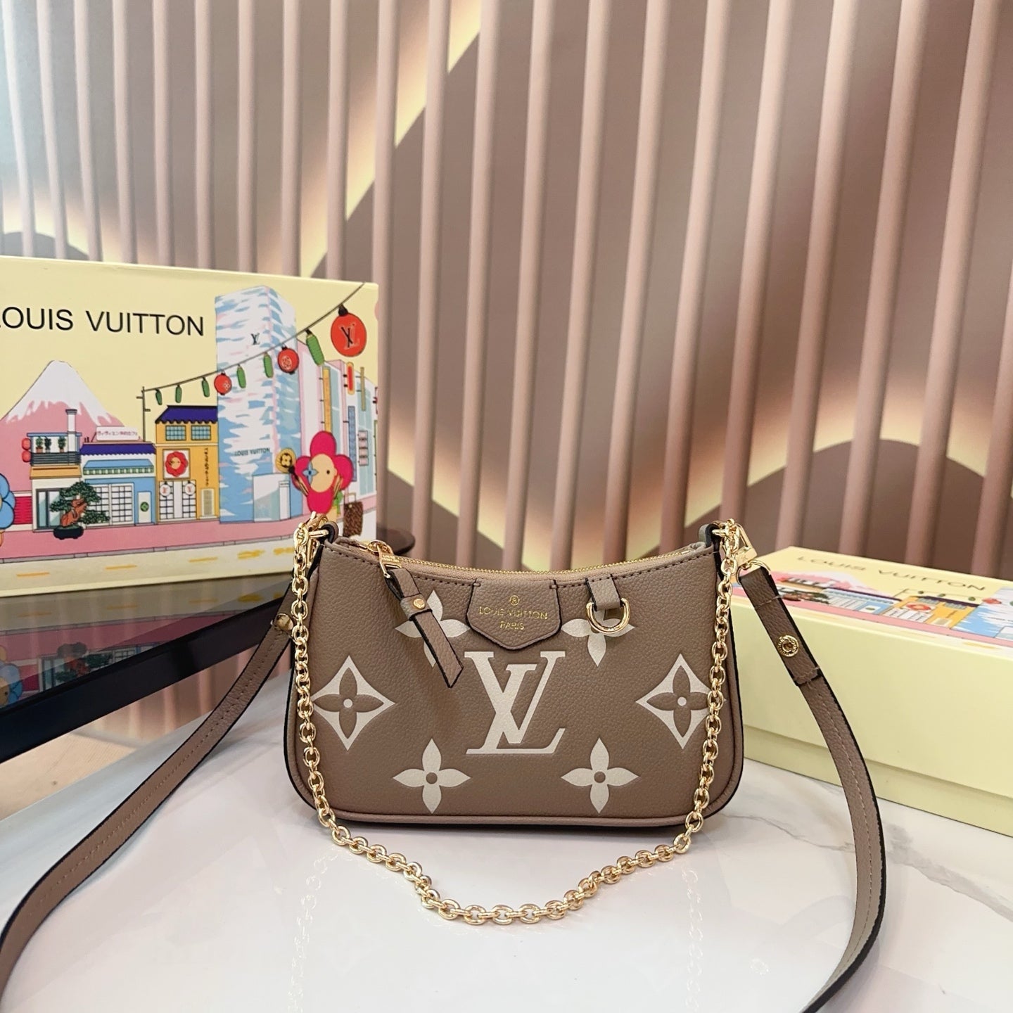 Louis Vuitton Easy Pouch Embossed Mahjong Bag with Adjustable Chains