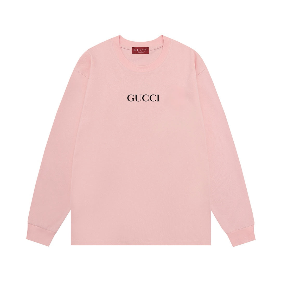 Gucci Unisex Long-Sleeve Logo T-Shirt in Pink